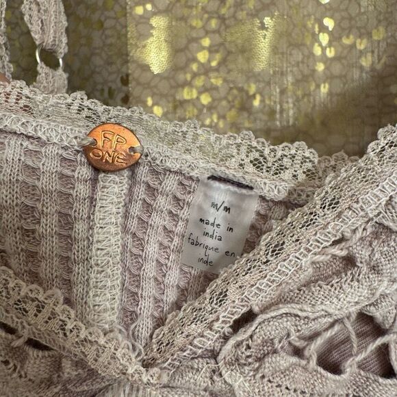 Free People FP One Knit Thermal Antique Lavender Cami Medium NWOT - Picture 4 of 10